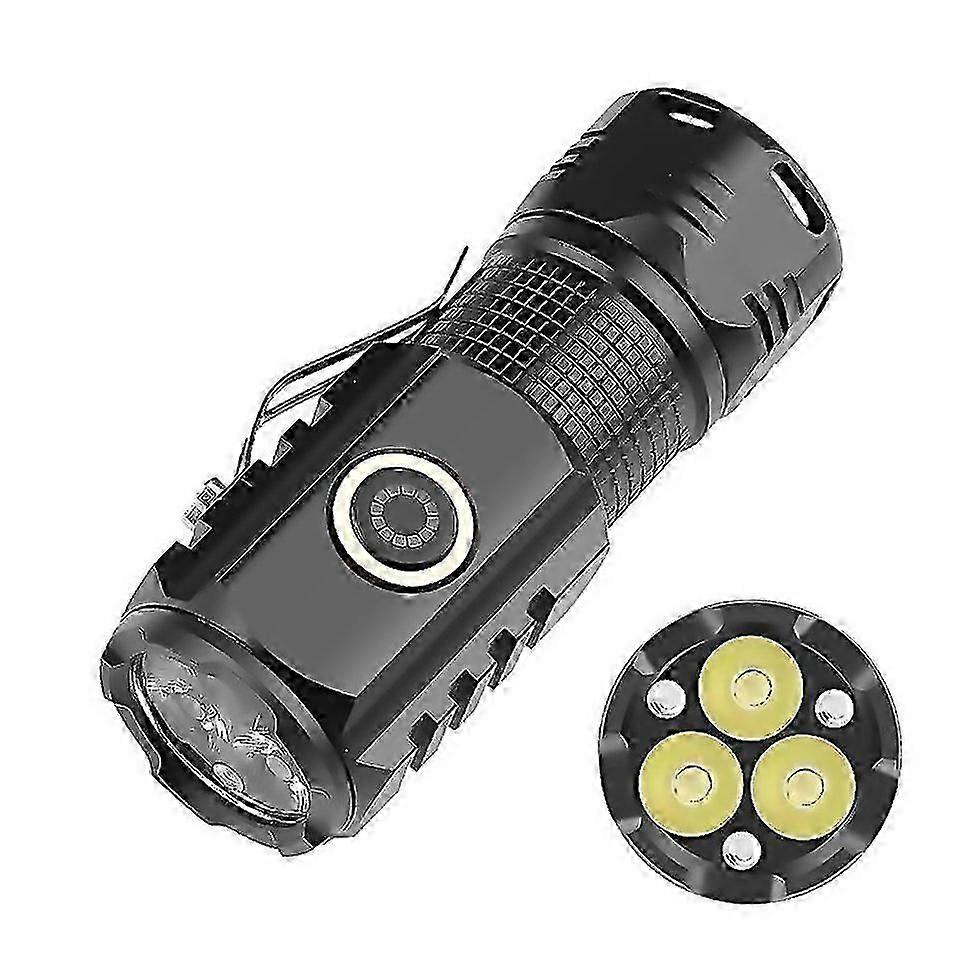 Convenient mini multi-functional flashlight compatible with 3 high-power LEDs and Type-C charging.