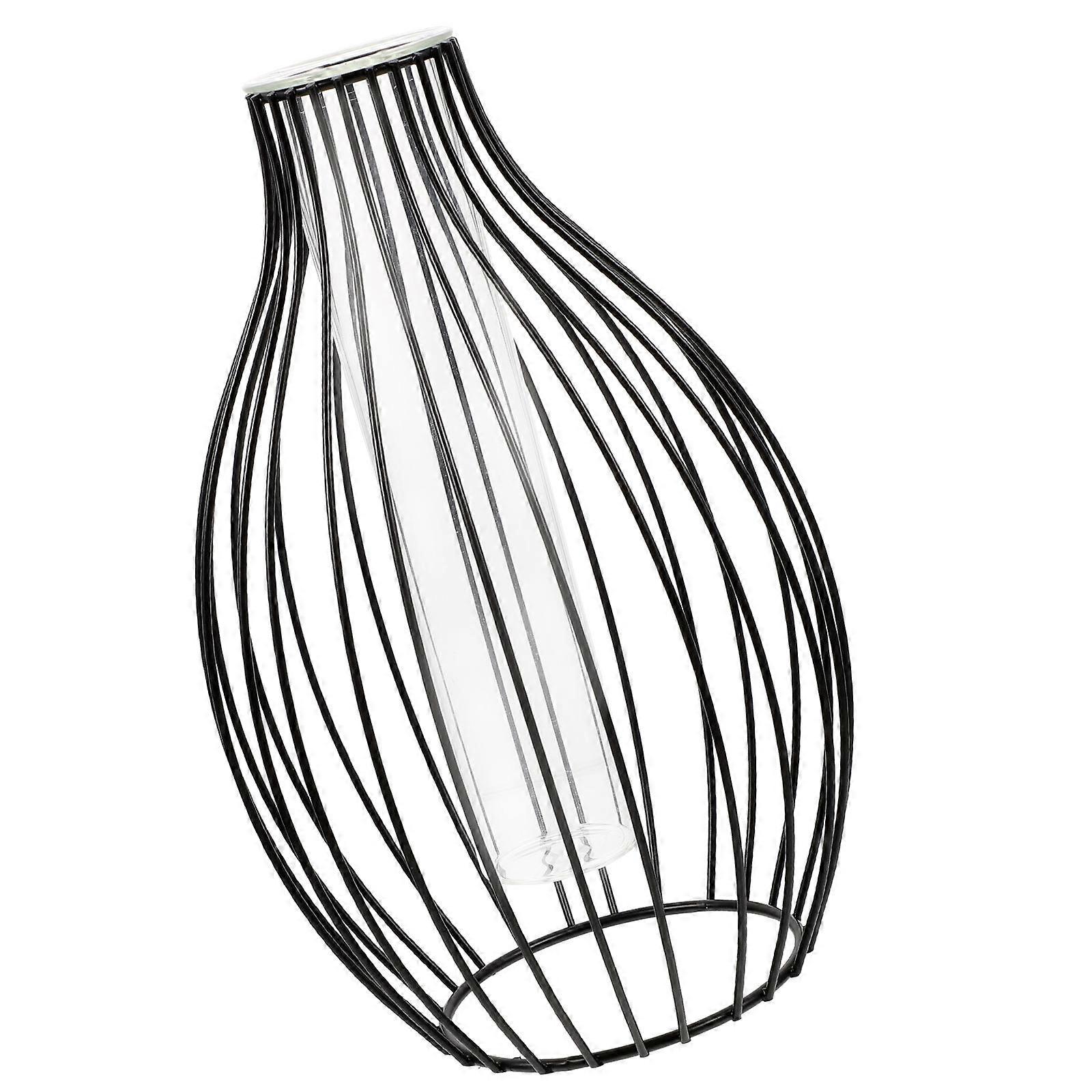 Lantern Flower Vase Decorative Iron Art Hydroponic Planter for Storage