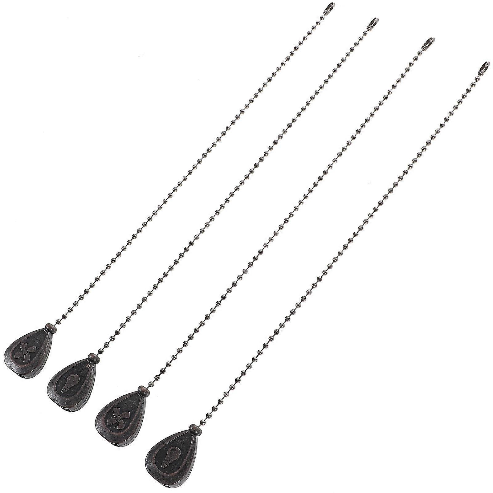 Ceiling Fan Pull Chain Durable Pull Chain Extension Replacement 4Pcs Black Alloy