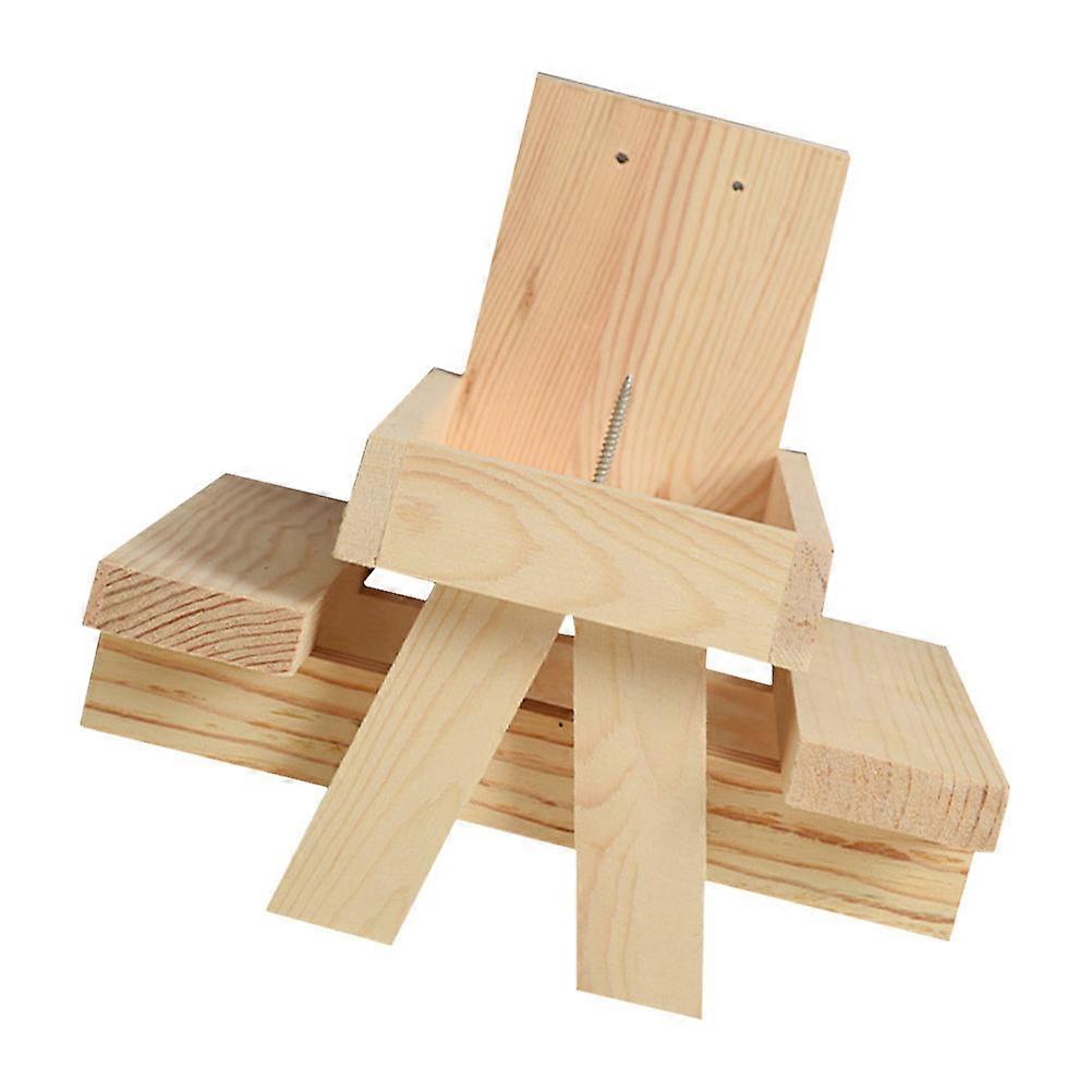 Squirrel Feeder Wooden Picnic Table for Corn Feeding 1Pcs Backyard Holder