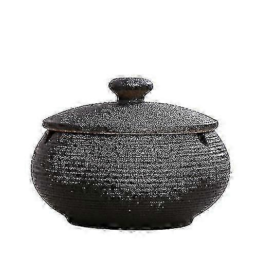 Ceramic Ashtray With Windproof Lid For Indoor Outdoor