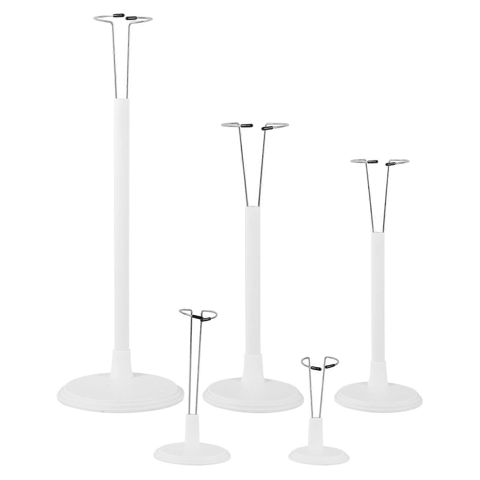 Doll Display Rack Adjustable Doll Support Stand for Display Use 5Pcs PVC White