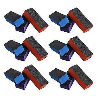 Negleblok med tre sider og bufferværktøj til negleformning, 18 stk. assorterede farver