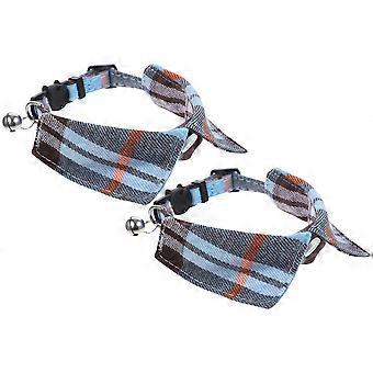 Adjustable Cat Collar for Pets 8Pcs Plaid Pattern Collars with Bell and Safety