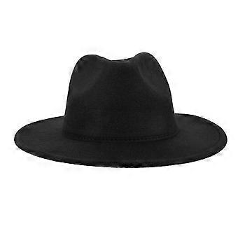 Hatt for kvinner og menn, vestlig cowboystil, retro hodeplagg, svart stoff, 1 sett