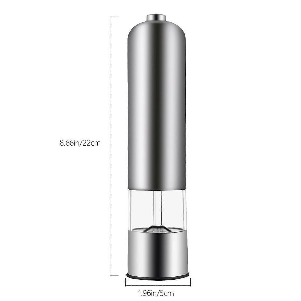 Electronic Pepper Grinder Multi-Purpose Mill for Kitchen 2Pcs Silver