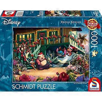 Schmidt Thomas Kinkade Disney Lilo & Stitch Aloha Christmas Jigsaw Puzzle (1000 Pieces)