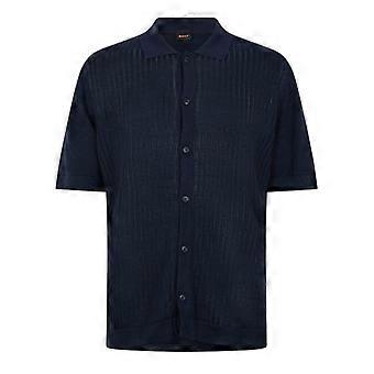 Boss Mens Knitted Short-Sleeved Polo Shirt