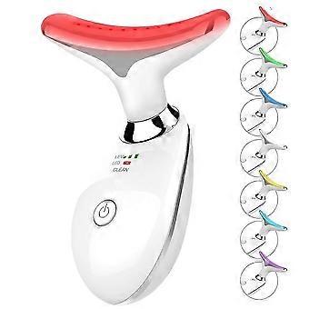 Red-Light-Therapy-for-Face and Neck, 7 Color Light Based Facial Massager, Portable Skin Care White