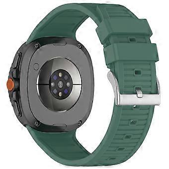 Silicone Watch Band for Samsung Galaxy Watch8 Classic 46mm/ Watch8 44mm/ 40mm Steel Buckle Striped Strap