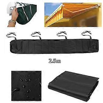 Protective Awning Cover Storage Bag With String For Outdoor Garden Sun Protection Dustproof (3m)Black