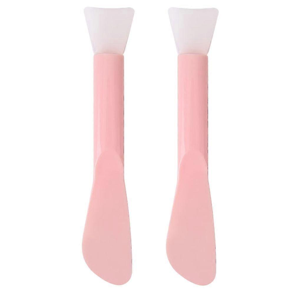 Face Mask Applicator Silicone Brush 2Pcs Pink Set