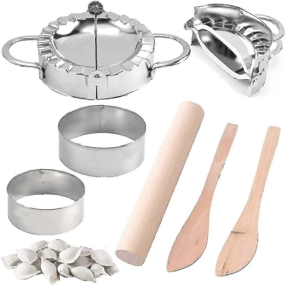 Fgao 2 Sets Dumpling Machine, Stainless Steel Dumpling Mold, Dumpling Mold, Stainless