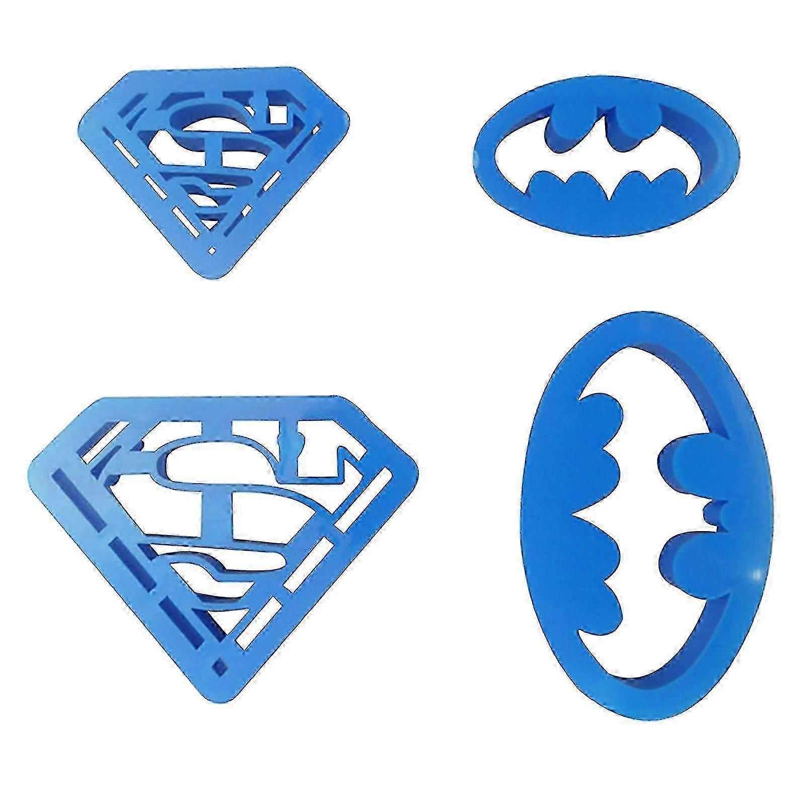 4pcs Mini Batman-shape Solid Color Plastic Mould Cookie Cutter For Home Kaesi