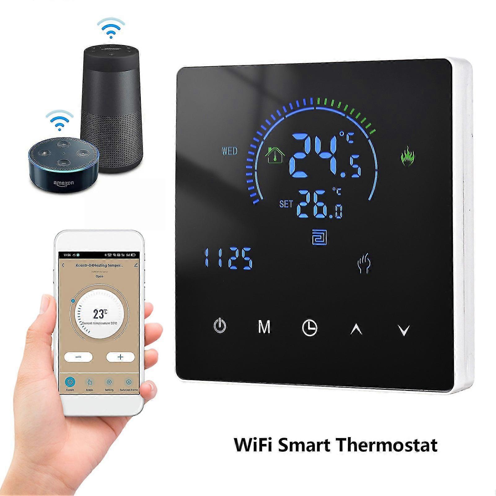Smart Intelligent Thermostat Temperature Controller compatible with Water Heating Equipment Lcd Display Touch Button Programmable