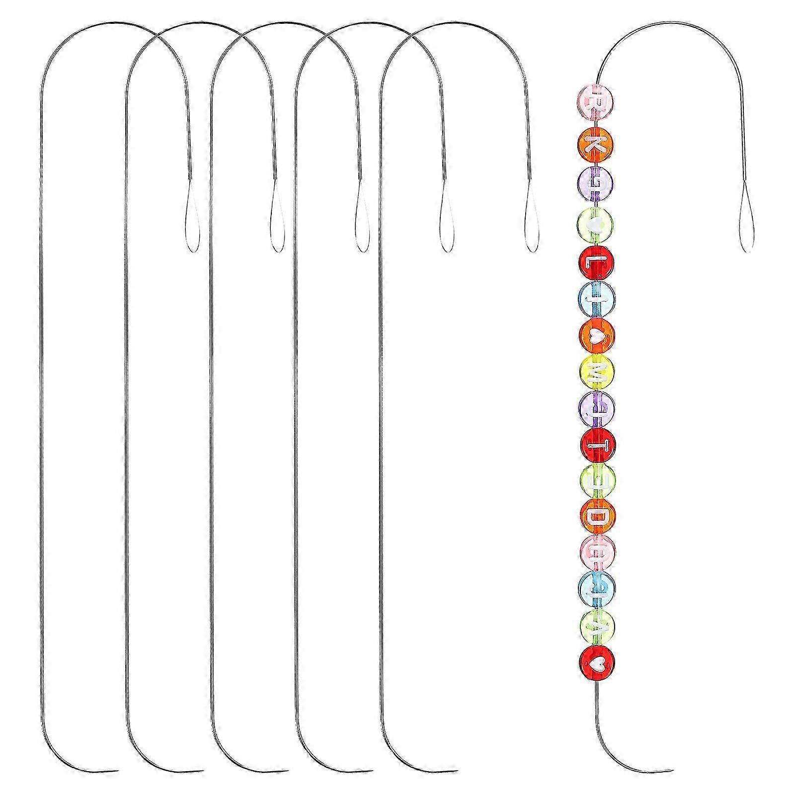 6pcs Bead Spinners Needles Clip Shape Beading Needles Small Beads Stringing Tools