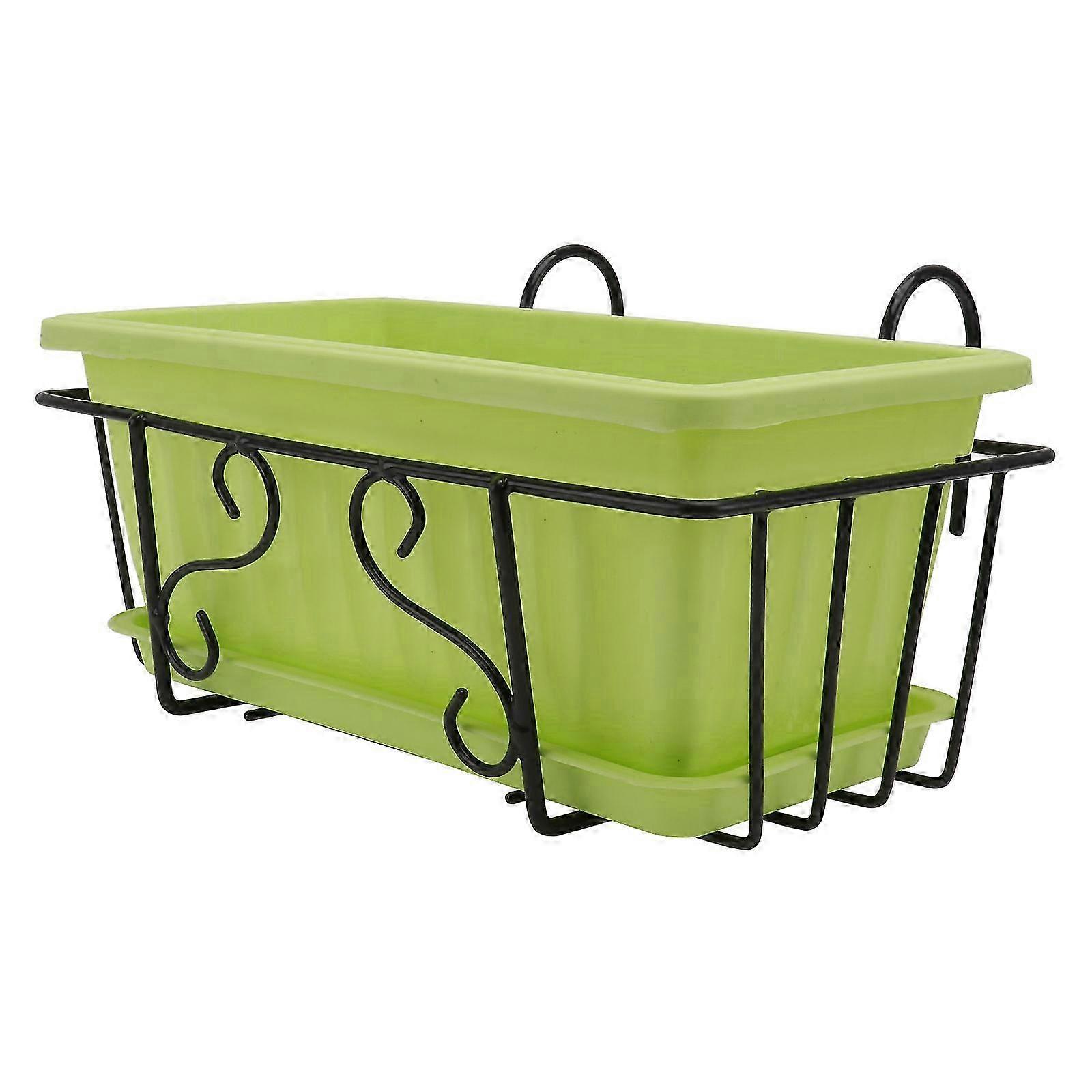 Railing Hanging Flowerpot Rectangular compatible with Vegetable Planting 1Set compatible with Home Use