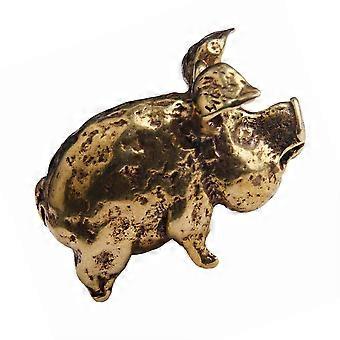1Pc Zodiac Varken Vormige Versiering Thuis Mini Ornament Creatieve Sleutelhanger Gouden