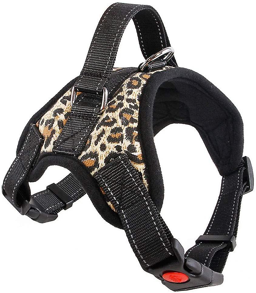 Ingen drag vadderad väst Bröstrem Leopard Tryck Justerbar Husdjur Valp Sele