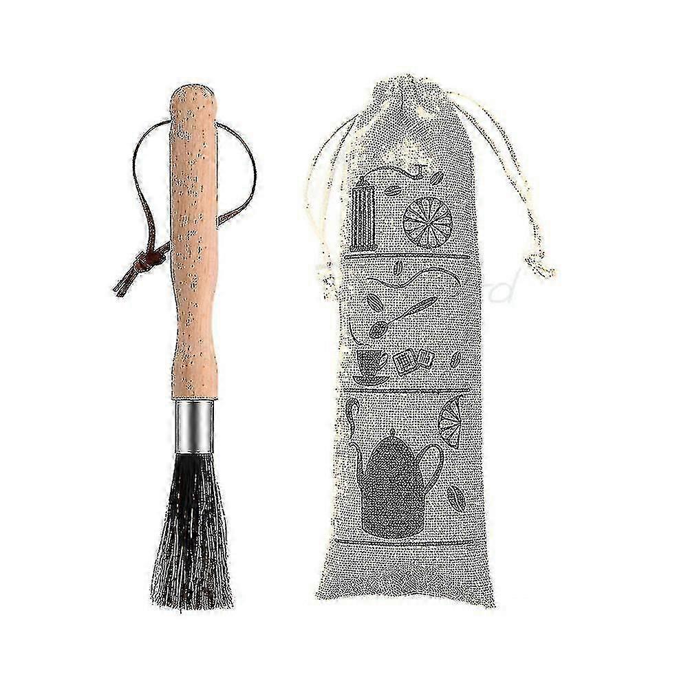 Cleaning Brush With Beech Wood Handle compatible with Espresso Machine