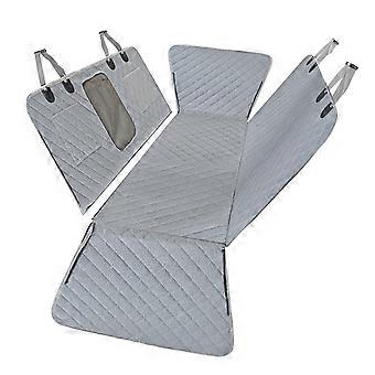 Water-Resistant Dog Hammock for Car Rear Seat, Quilted Travel Cover with Door Flaps, Mesh Window and Seat Clips Multicolor