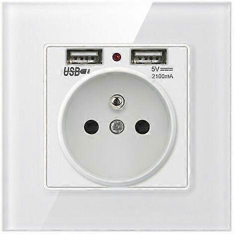 Wall Socket, Wall Electrical Outlet with Dual USB - Charger for iPhone/Android1 pcs