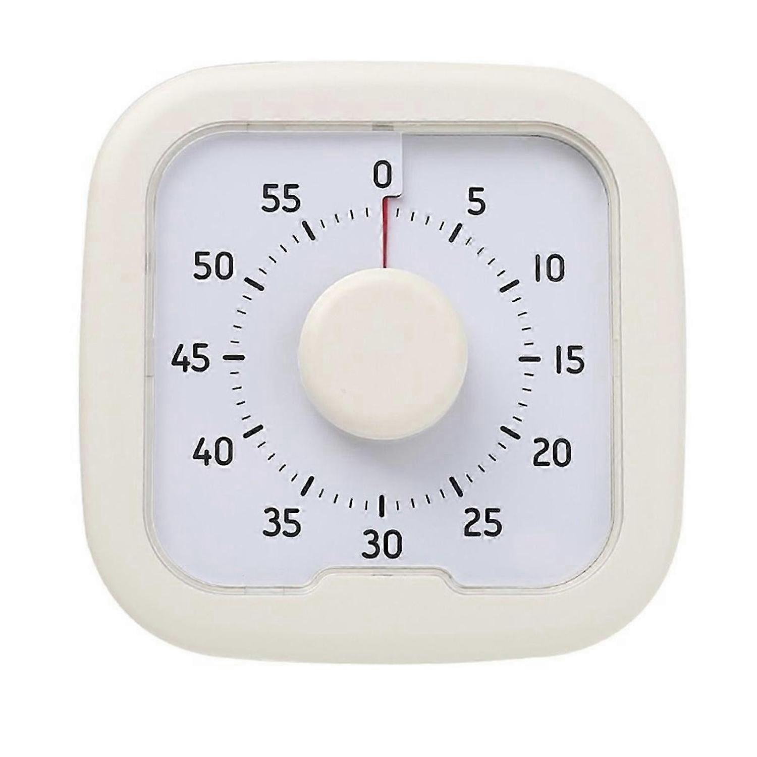 Visual Timer 60-Minute Stopwatch Alarm Clock Countdown Timer White