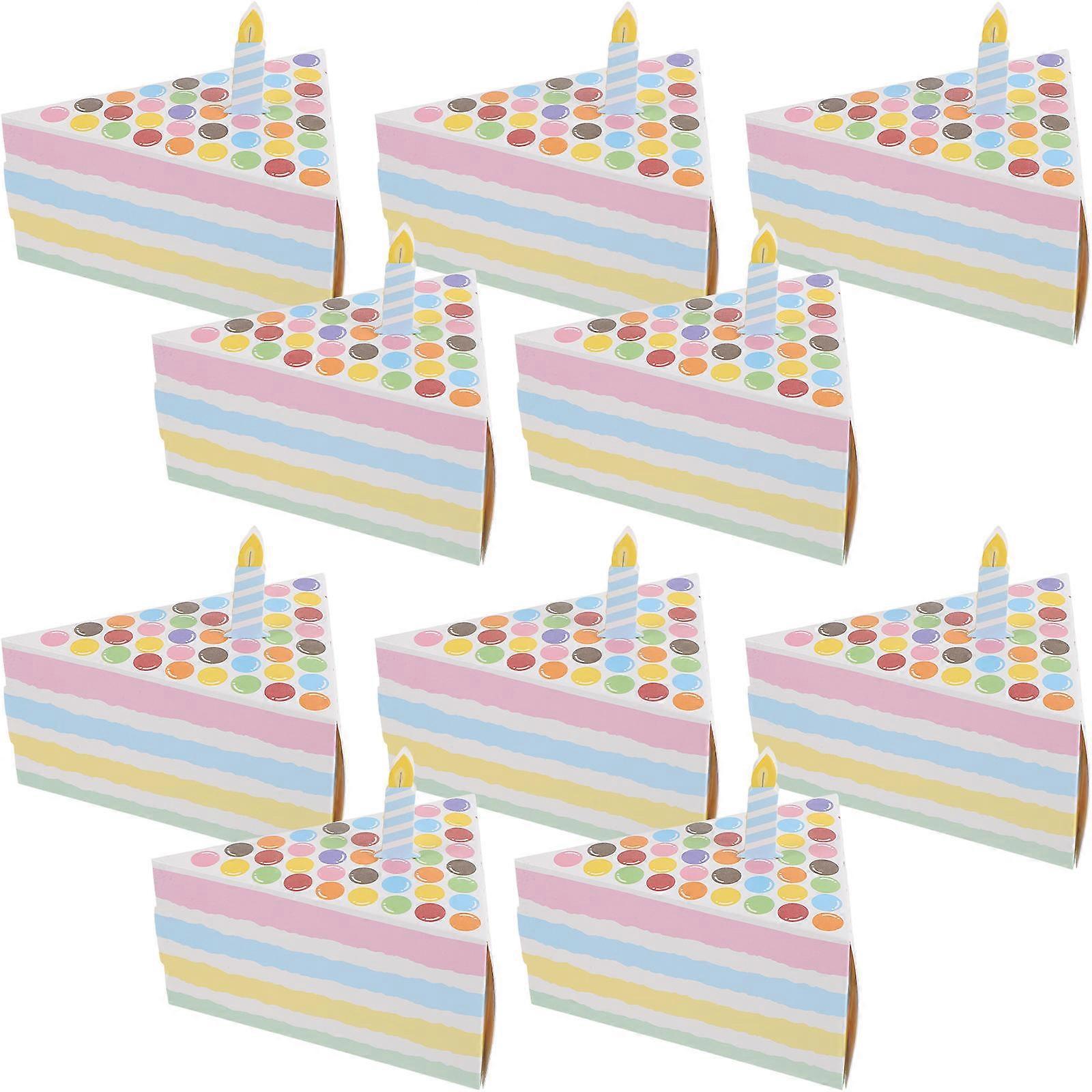 10pcs Paper Candy Packing Boxes Triangle Cake Shaped Boxes Baking Goods Boxes