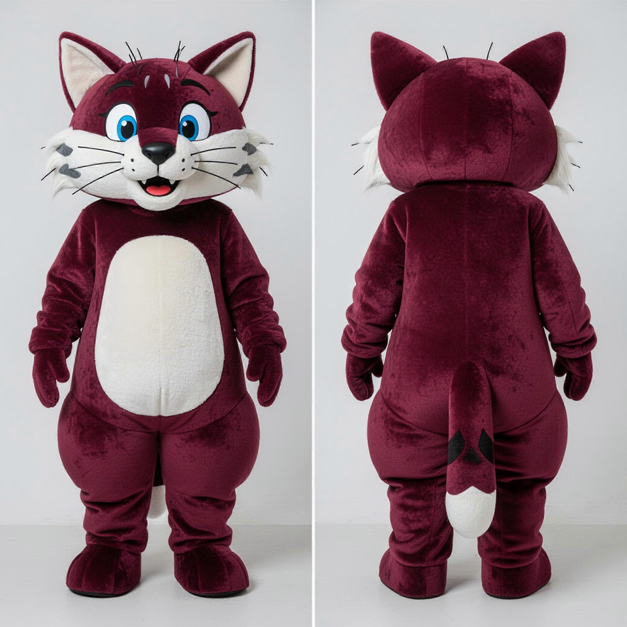 MASTICOT Maroon Cartoon Bobcat Mascot