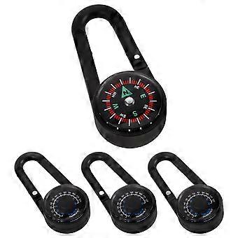 4Pcs Portable Compass Hiking Keychain with Carabiner for Outdoor Use
