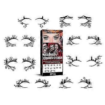 2X halloween weihnachten geschenke dekoration aalhoe eyeliner aufkleber horror mode party
