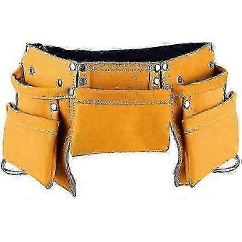 Children's Leather Tool Belt,Kids Leather Working Tool Belt Child's Tool Apron Pouch Bag(Yellow) 1129 Edition 0331