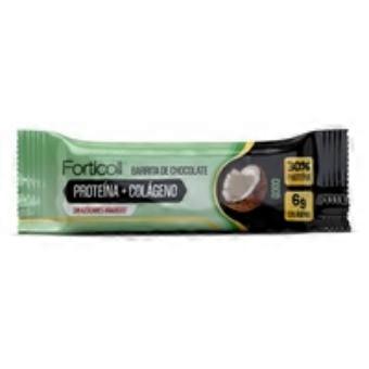 Protein bar with collagen Forticoll coconut flavor 1 bar of 50g