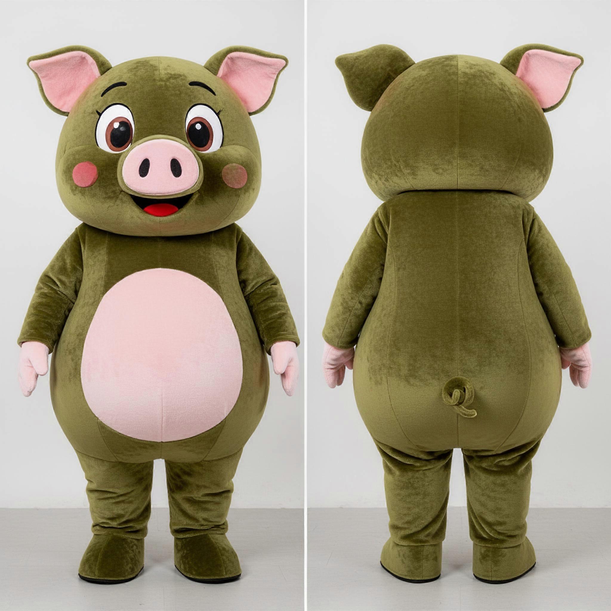 MASTICOT Olive Green Round Pig Mascot