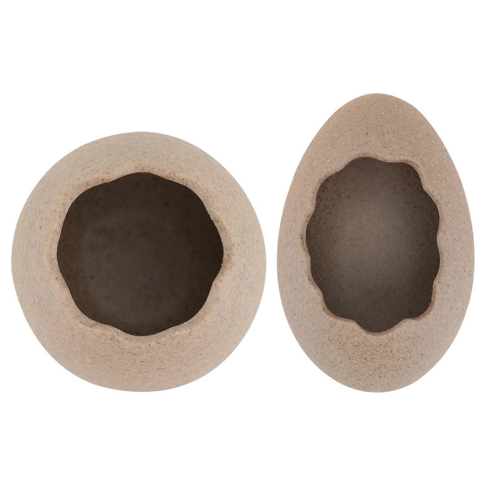 Simple Ceramic Egg Shell Flower Vase for Decor 2Pcs Home Ornament