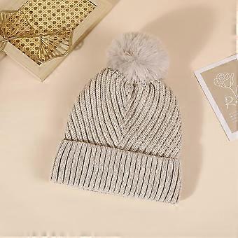European & American Style Warm Woolen Knit Hat for Women with Ear Protection