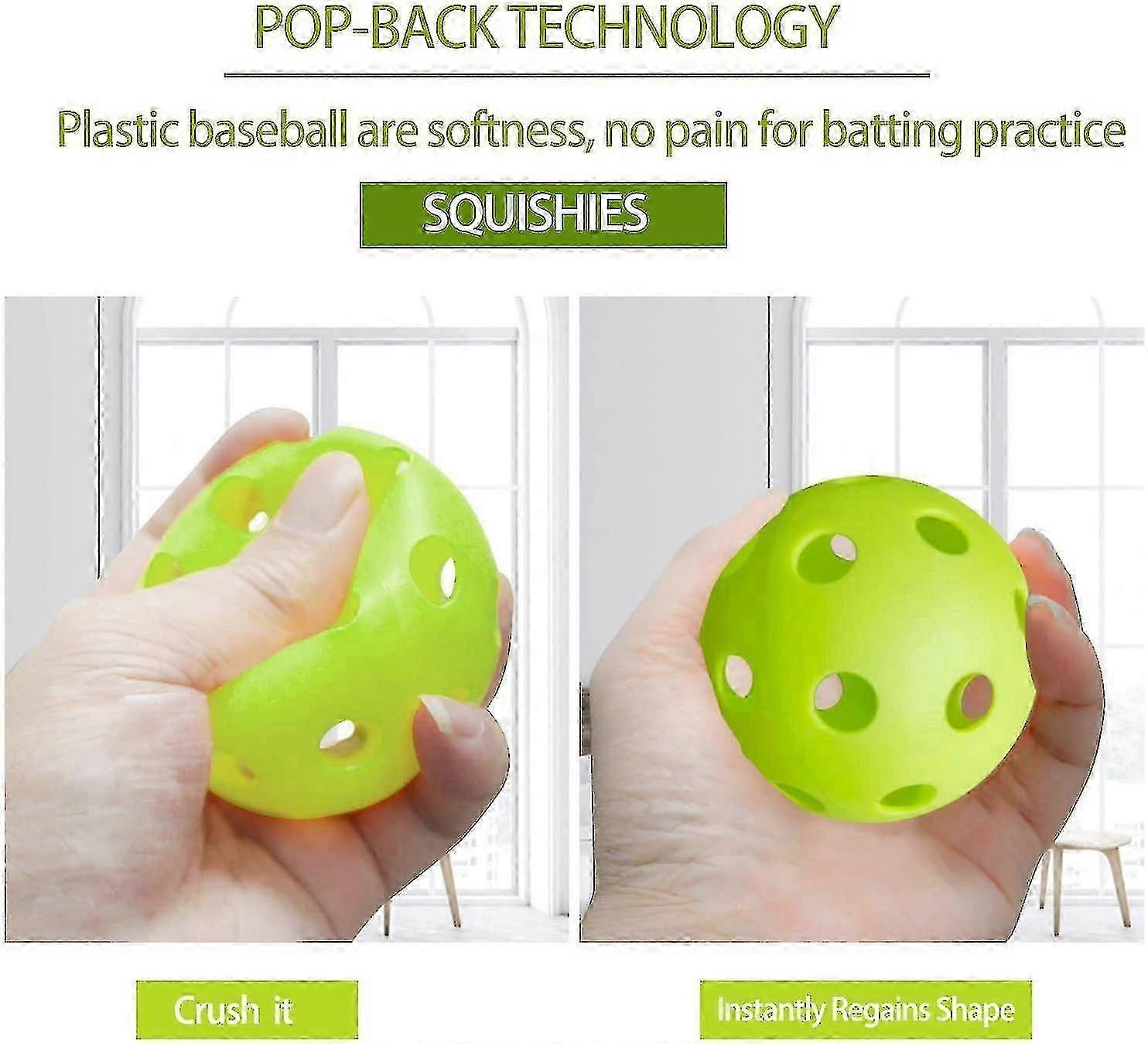 12 Pack Plastic Baseball Practice Baseballs For Hitting