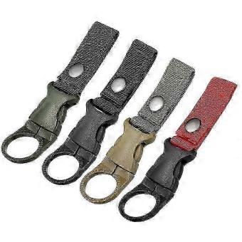 Water Bottle Belt Clip, Portable Hanging Buckle Holder, Double Layer Polypropylene Webbing, for Belts and Backpacks, Black