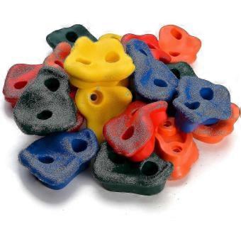 20-Piece Textured Rock Climbing Holds for Kids, Weather-Resistant Plastic Grips for Indoor and Outdoor Climbing Walls, Play Sets and Jungle Gyms