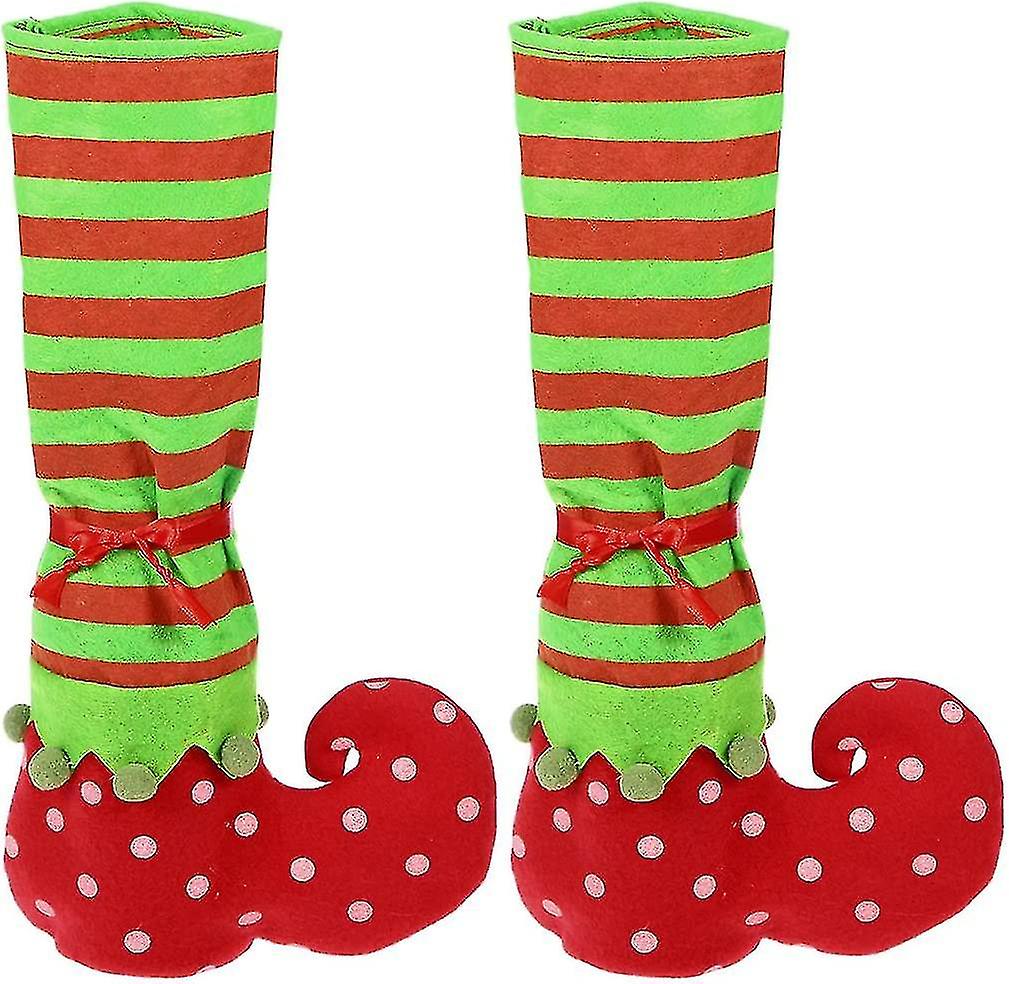 Elf Stocking Table Chair Leg Covers For Decoration 2pcs