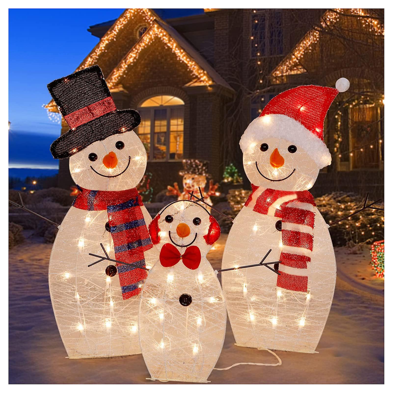 Acrylic Snowman Ornament With Led Light Santa Ornament