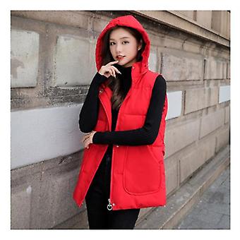 Women's Sleeveless Jacket 2022 Autumn/winter New Arrival Fashion Stand  Collar Down Coat Ladies Loose Strap Removable Hooded Padded Vest