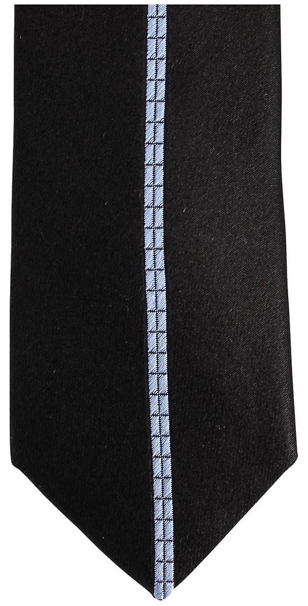 Knightsbridge Neckwear Single Striped Silk Skinny Tie - Black/Blue