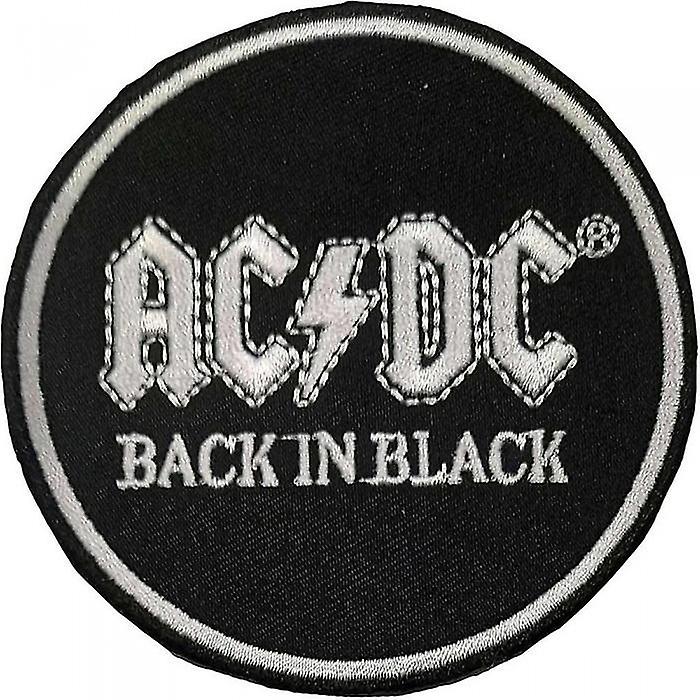 AC/DC Back In Black Circle Iron On Patch
