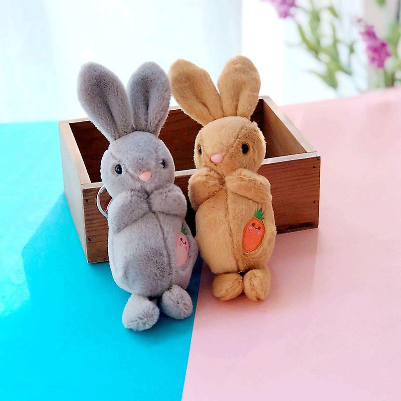 Cute Standing Radish Rabbit Plush Stuffed Toy Key Chain For Car Bag Pendant