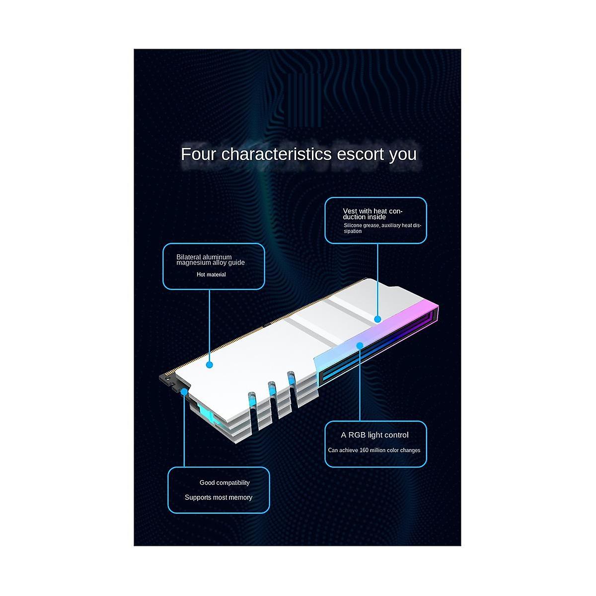Computer DDR4 DDR5 5V ARGB Sync Memory Radiator PC RGB Colorful RAM Heatsink Cooler Cooling Shim Ar