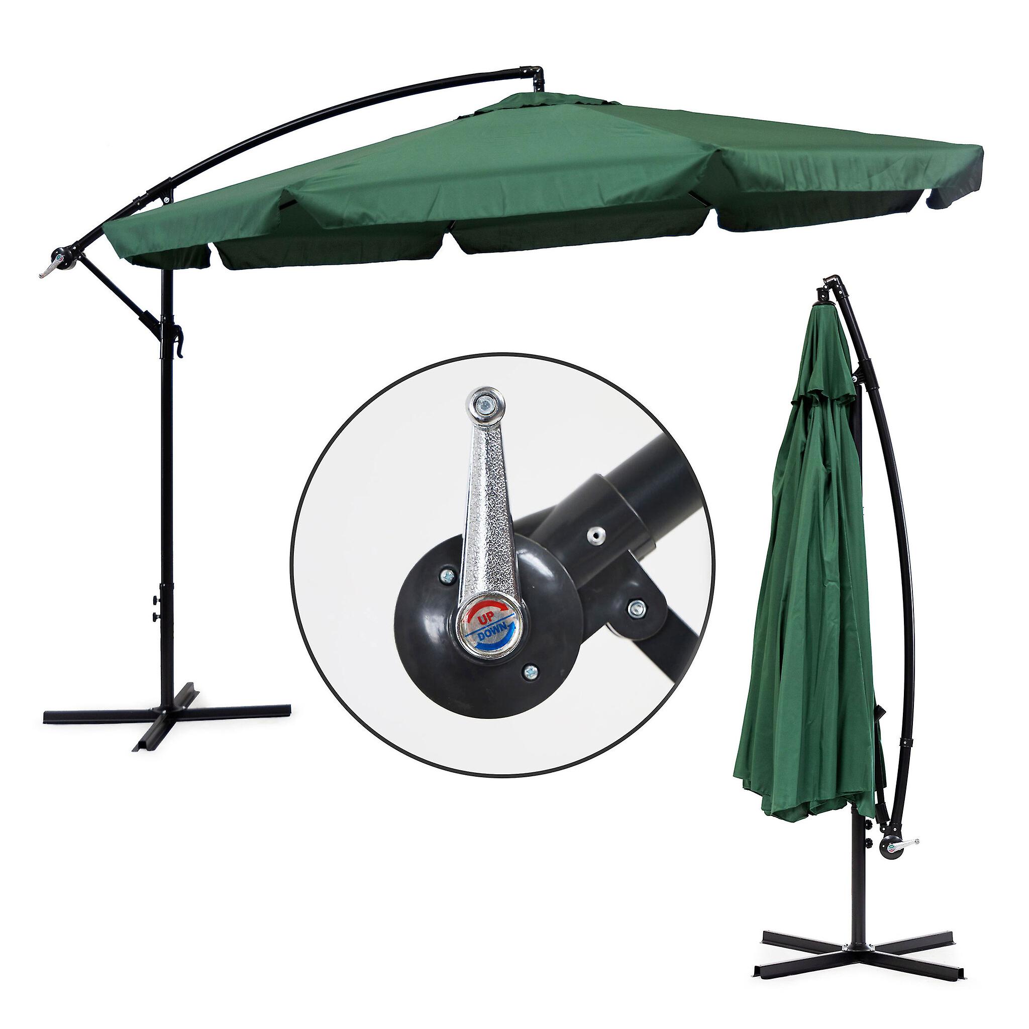 Zweefparasol - waterdicht polyester - 340 cm - groen