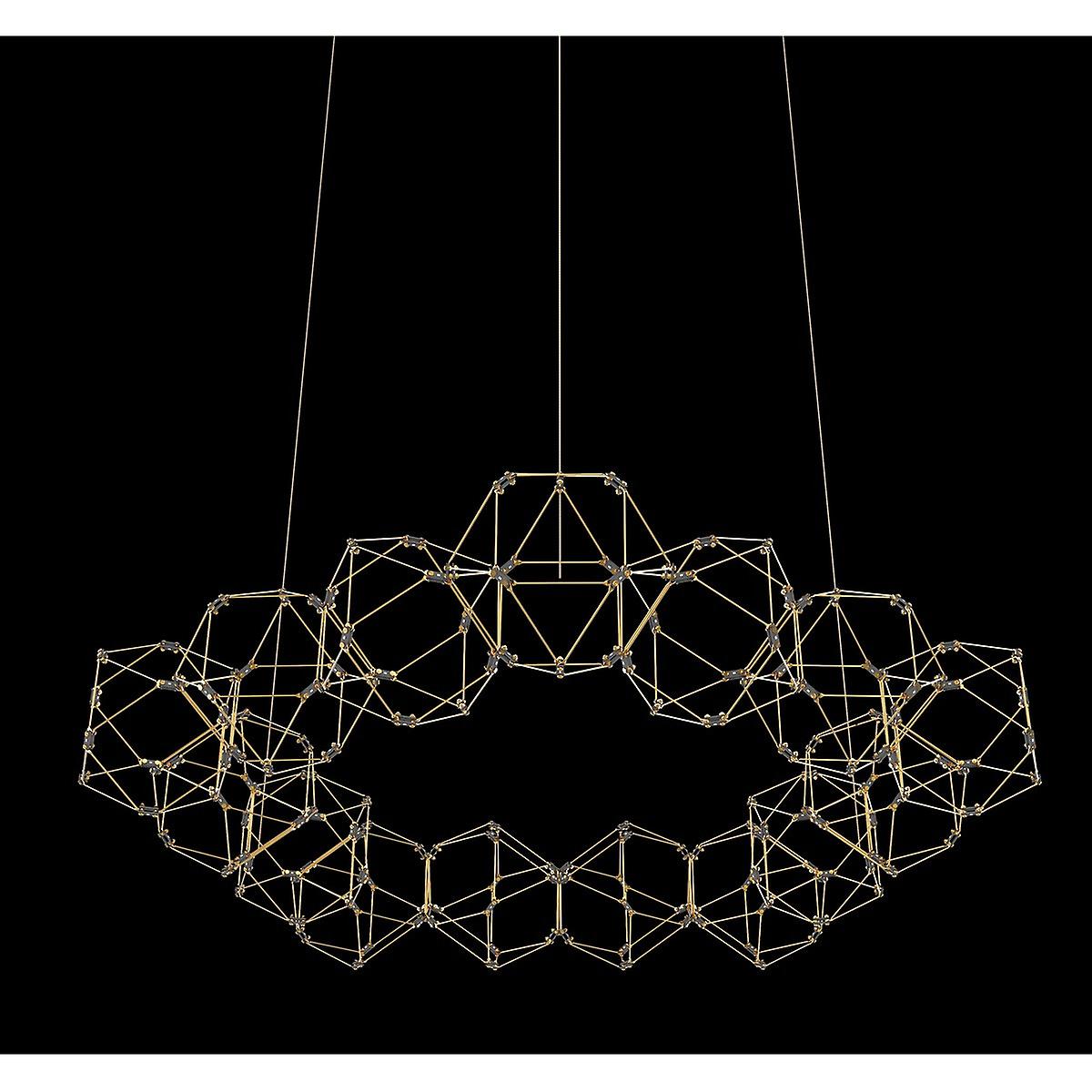 Lucciola 15 Prism Round LED Pendant Brass 3000k