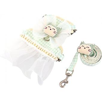Cat Harness and Leash for Walking Escape Proof Cat Vest Harness Cute Soft Mesh Padded Kitten Harnesses Girl Princess  (Small)