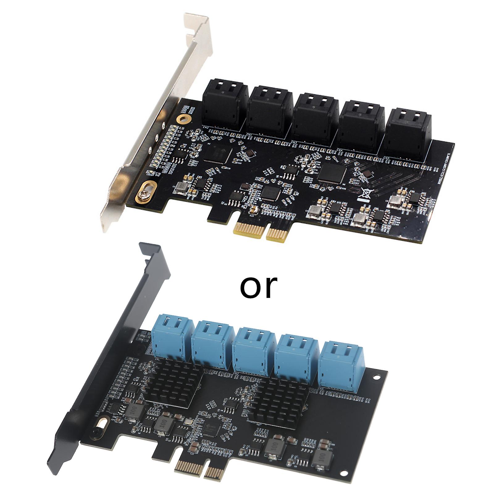10 منافذ PCI SATA وحدة تحكم بطاقة التوسعة الداخلية PCI-E إلى SATA 3.0 محول
